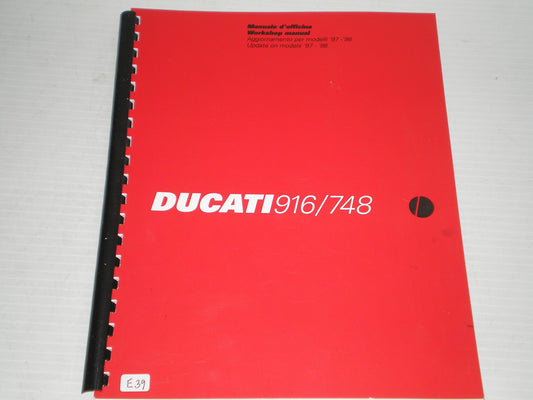 DUCATI 916 / 748 Models  1997-1998  Workshop / Service Manual Supplement #E45