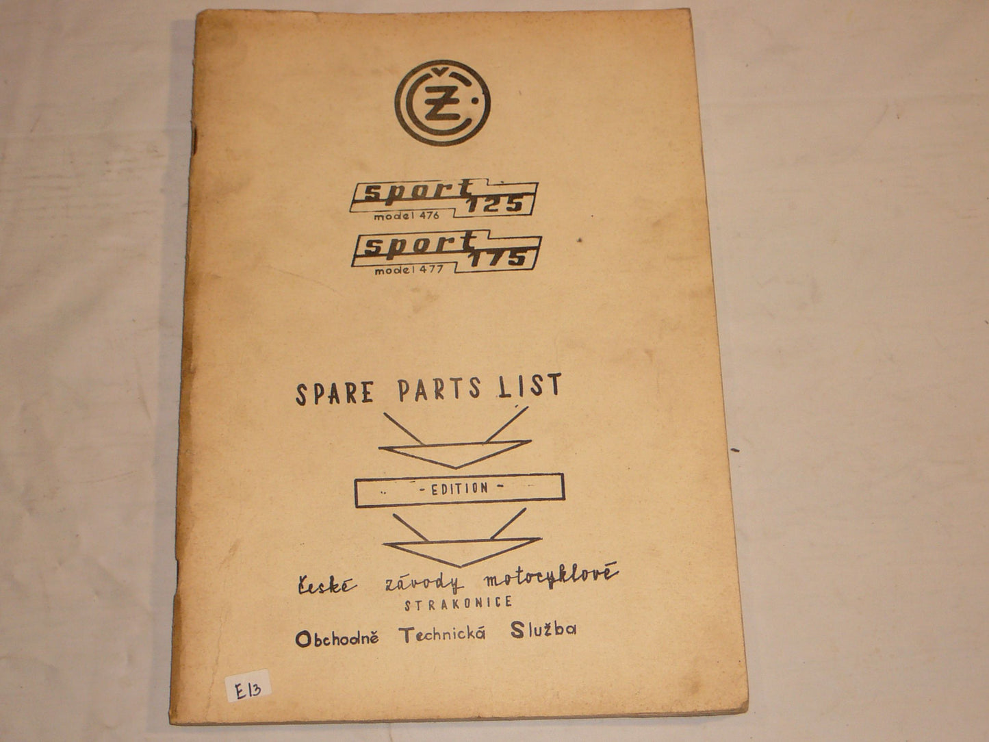 CZ JAWA Sport 125 & 175 cc  1969  Parts List / Catalogue  #E97